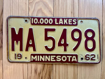1962 Minnesota License Plate