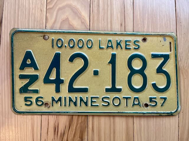1956/57 Minnesota License Plate