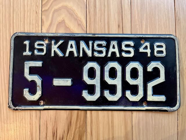 1948 Kansas License Plate