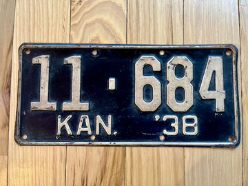 1938 Kansas License Plate