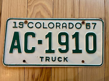 1967 Colorado Truck License Plate