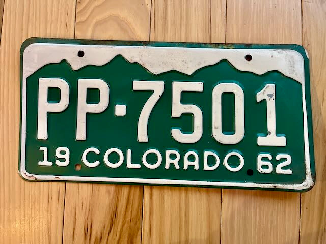 1962 Colorado License Plate