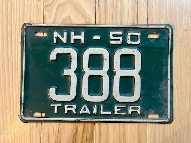 1950 New Hampshire Trailer License Plate