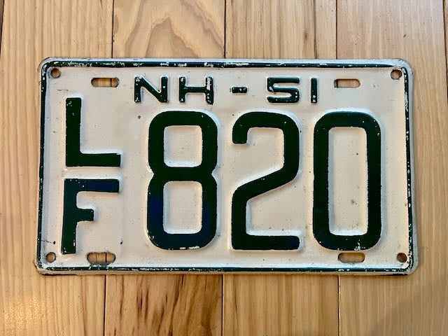 1951 New Hampshire License Plate