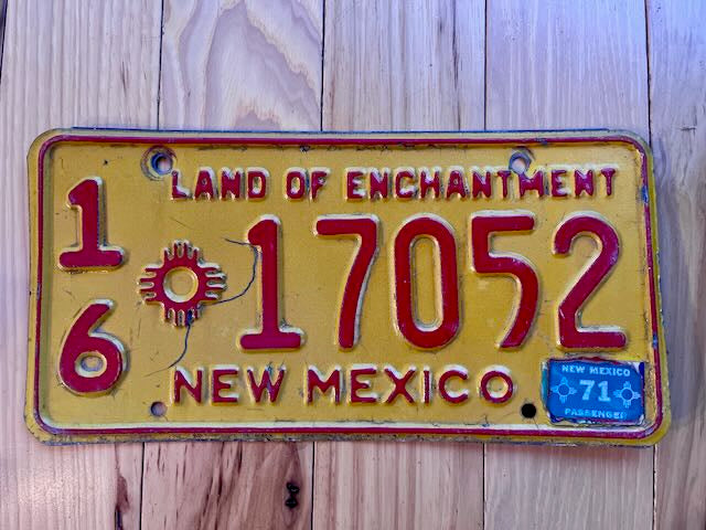 1971 New Mexico License Plate