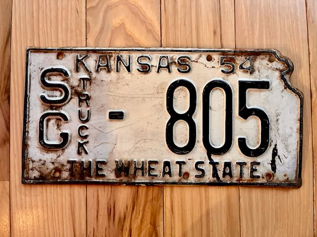 1954 Kansas Truck License Plate