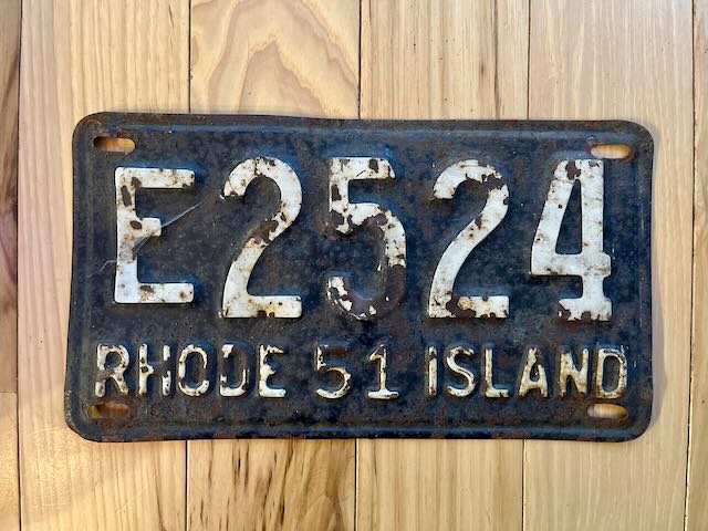 1951 Rhode Island License Plate