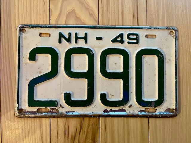 1949 New Hampshire License Plate
