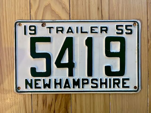 1955 New Hampshire Trailer License Plate