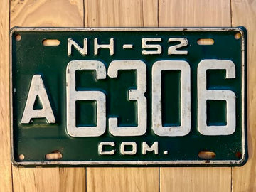 1952 New Hampshire Commercial License Plate