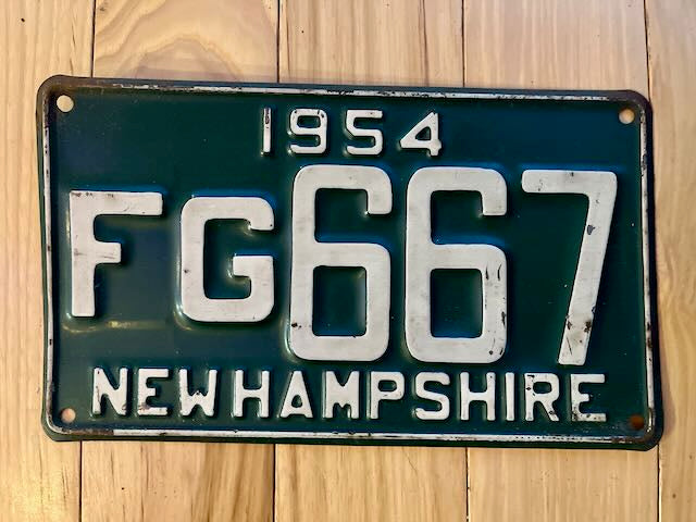 1954 New Hampshire License Plate