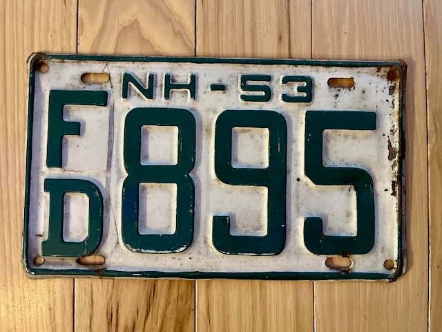 1953 New Hampshire License Plate