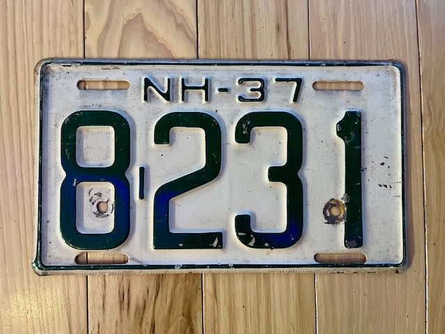 1937 New Hampshire License Plate