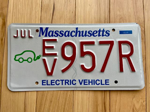 Massachusetts Electric Vehicle License Plate
