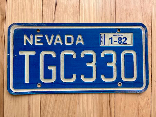 1982 Nevada License Plate