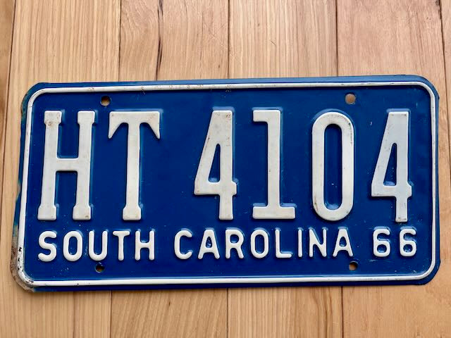 1966 South Carolina License Plate