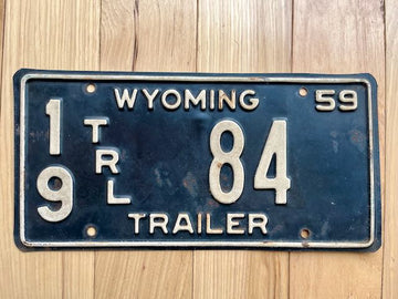 1959 Wyoming Trailer License Plate