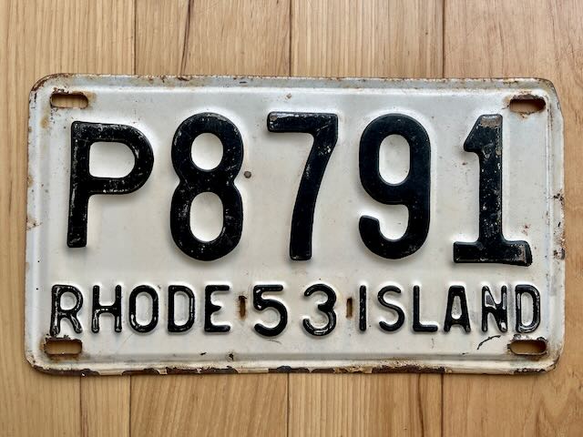 1953 Rhode Island License Plate