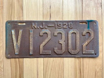 1928 New Jersey License Plate