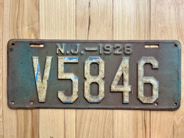 1928 New Jersey License Plate