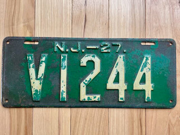 1927 New Jersey License Plate