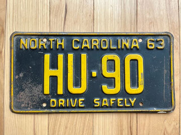 1963 North Carolina License Plate