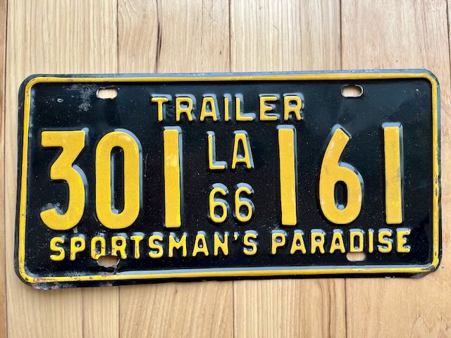 1966 Louisiana Trailer License Plate
