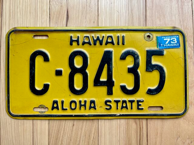 1973 Hawaii License Plate