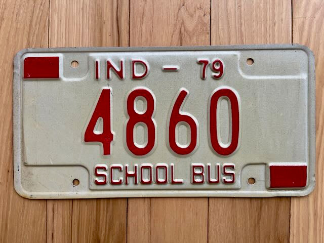 1979 Indiana School Bus License Plate