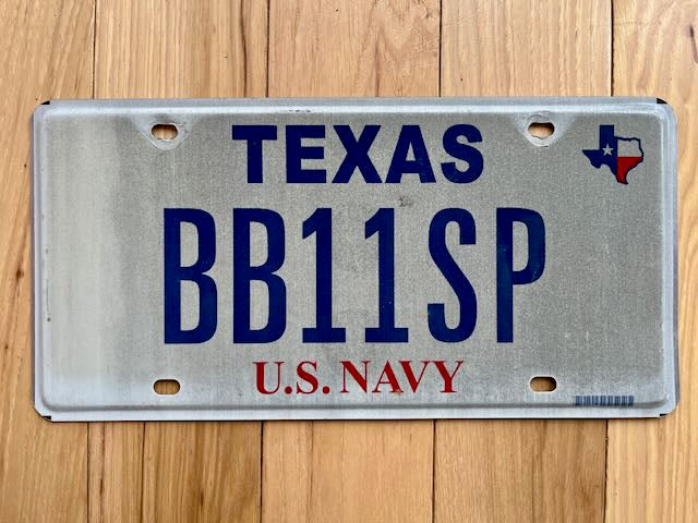 Texas U.S. Navy License Plate