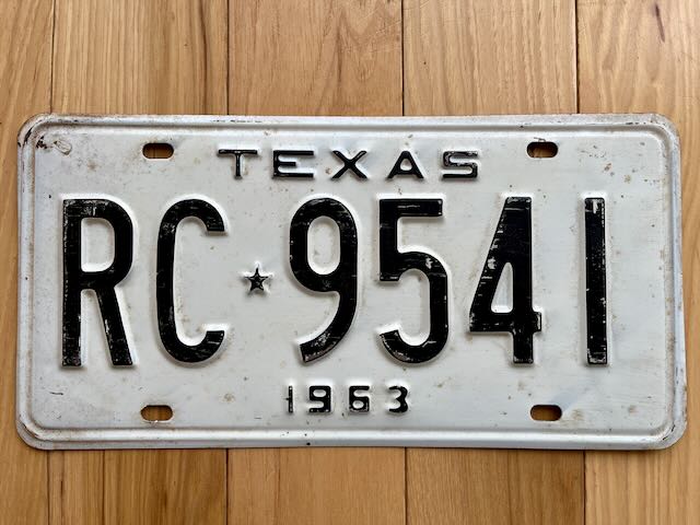 1963 Texas License Plate