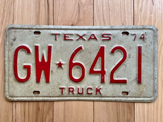 1974 Texas Truck License Plate