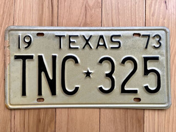 1973 Texas License Plate