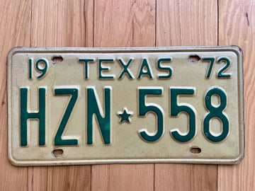 1972 Texas License Plate