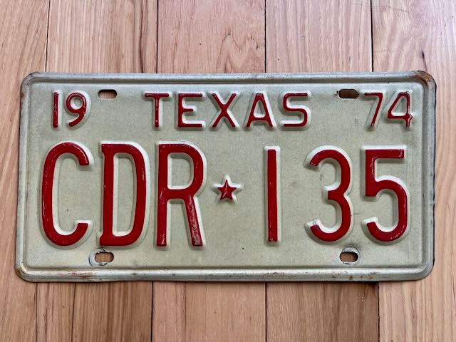 1974 Texas License Plate