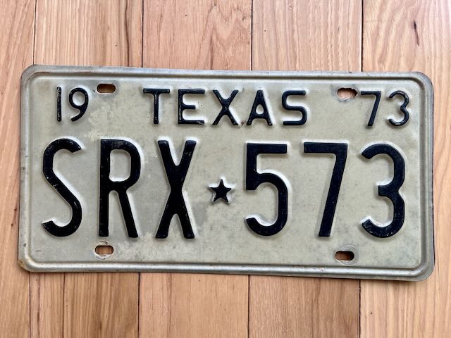 1973 Texas License Plate