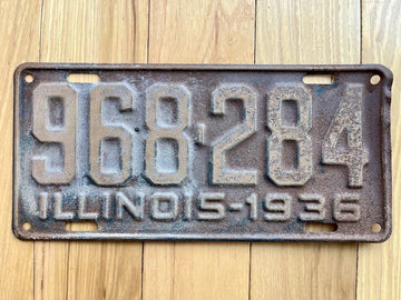 1936 Illinois License Plate