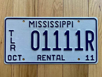 2011 Mississippi Trailer Rental License Plate