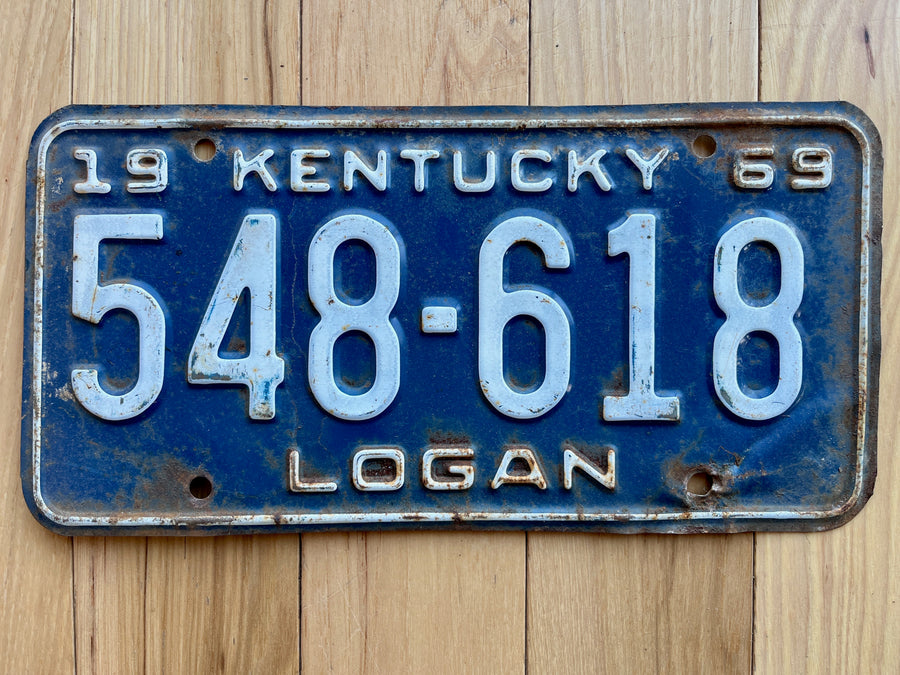 1969 Kentucky Logan County License Plate