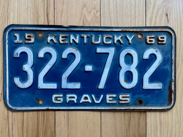 1969 Kentucky Graves County License Plate