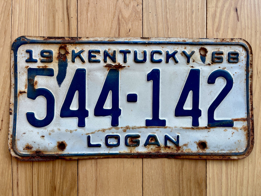 1968 Kentucky Logan County License Plate