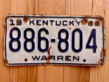 1968 Kentucky Warren County License Plate