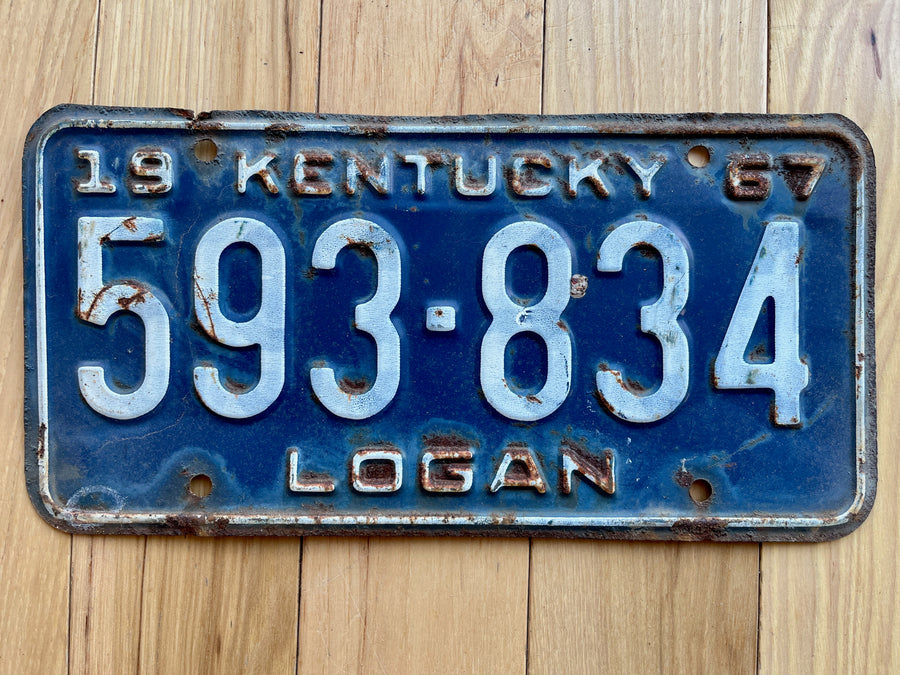 1967 Kentucky Logan County License Plate