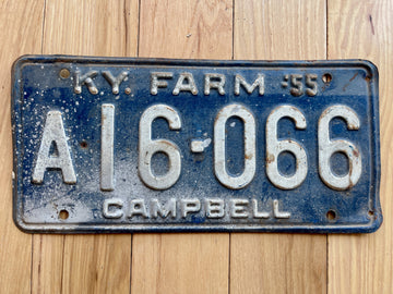 1955 Kentucky Campbell County Farm License Plate