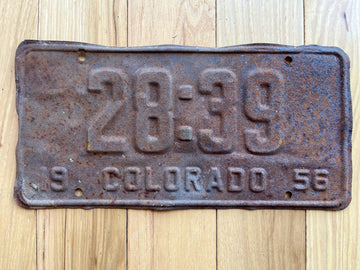 1956 Colorado License Plate