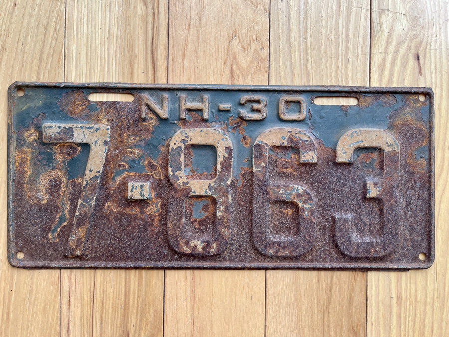 1930 New Hampshire License Plate