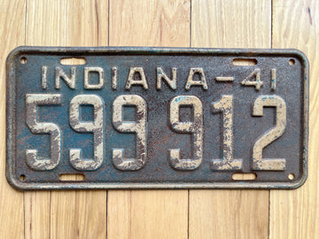 1941 Indiana License Plate