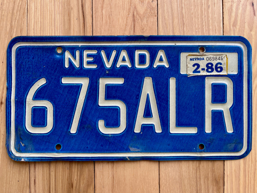 1986 Nevada License Plate