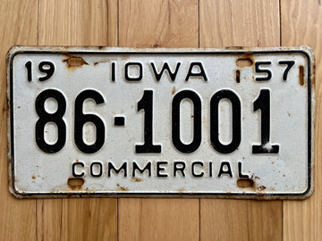 1957 Iowa Commercial License Plate