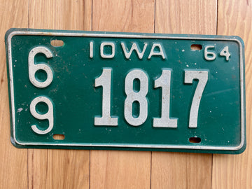 1964 Iowa License Plate